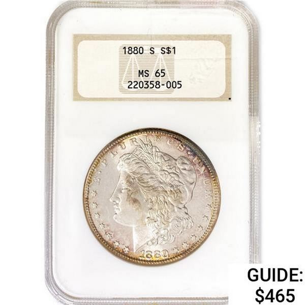 1880-S Morgan Silver Dollar NGC MS65