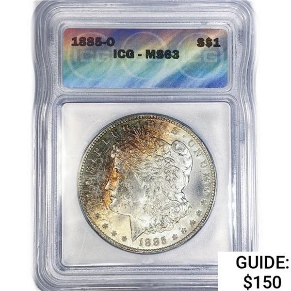 1885-O Morgan Silver Dollar ICG MS63