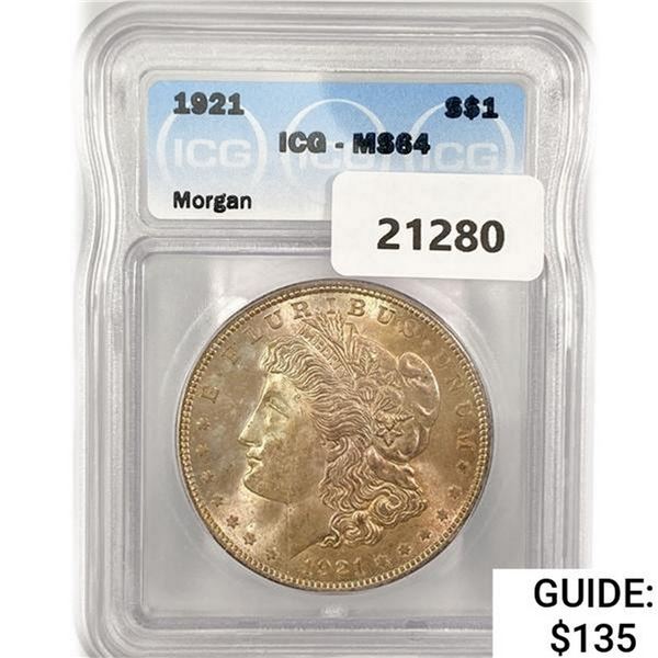 1921 Morgan Silver Dollar ICG MS64
