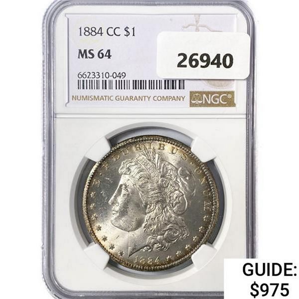 1884-CC Morgan Silver Dollar PCGS MS64