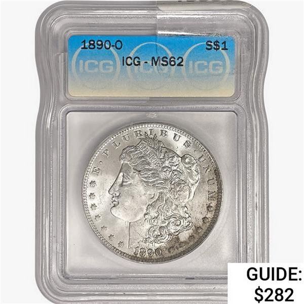1890-O Morgan Silver Dollar ICG MS62