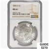 Image 1 : 1890-S Morgan Silver Dollar NGC MS61