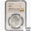 Image 1 : 1921-S Morgan Silver Dollar NGC MS61