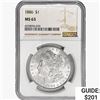 Image 1 : 1886 Morgan Silver Dollar NGC MS63