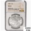 Image 1 : 1881-S Morgan Silver Dollar NGC MS63