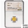Image 1 : 1851 Rare Gold Dollar NGC MS61