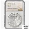 Image 1 : 1986 Silver Eagle NGC MS69