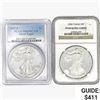 Image 1 : [2] American 1oz Silver Eagles PCGS/NGC PF69