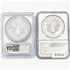 Image 2 : [2] American 1oz Silver Eagles PCGS/NGC PF69