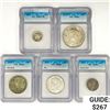 Image 1 : [5] US Varied Silver Coinage ICG AU,MS 1922-1968