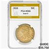 Image 1 : 1830 Capped Bust Half Dollar PGA MS66 Small O