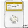 Image 1 : 1919-D Mercury Silver Dime PGA MS64