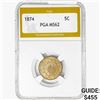 Image 1 : 1874 Shield Nickel PGA MS62