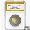 Image 1 : 1820 Capped Bust Half Dollar PGA MS64 Curl Base 2,