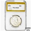 Image 1 : 1951 Franklin Half Dollar PGA MS65