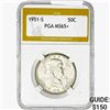 Image 1 : 1951-S Franklin Half Dollar PGA MS65+