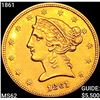 Image 1 : 1861 $5 Gold Half Eagle UNCIRCULATED