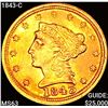 Image 1 : 1843-C $2.50 Gold Quarter Eagle CHOICE BU