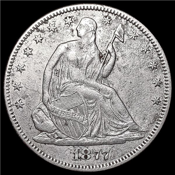 1877 Seated Liberty Half Dollar CLOSELY UNCIRCULAT