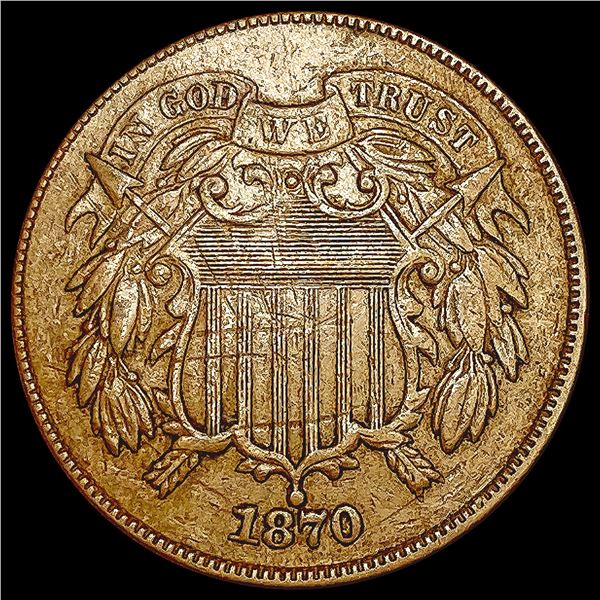 1870 Two Cent Piece CLOSELY UNCIRCULATED