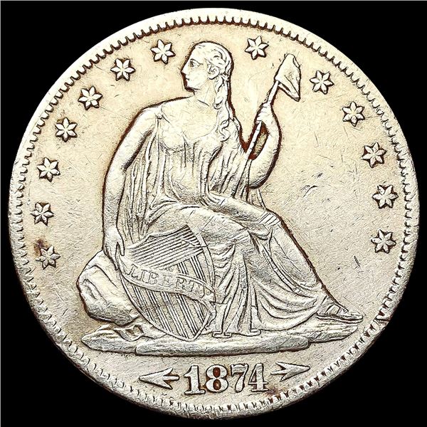 1874-S Arws Seated Liberty Half Dollar HIGH GRADE