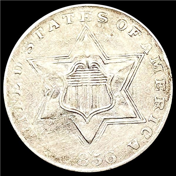 1856 Silver Three Cent NEARLY UNCIRCULATED