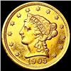 Image 1 : 1905 $2.5 Gold Quarter Eagle CLOSELY UNCIRCULATED