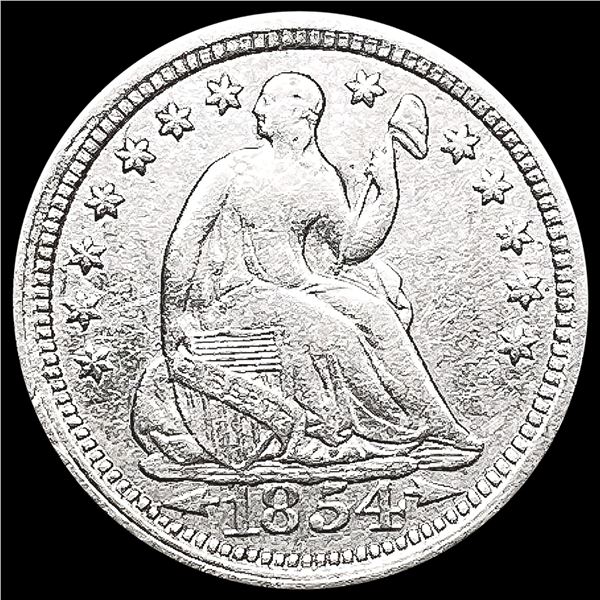 1854 Arws Seated Liberty Half Dime CLOSELY UNCIRCU