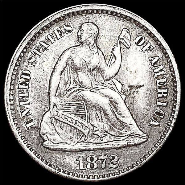 1872 Seated Liberty Half Dime CLOSELY UNCIRCULATED