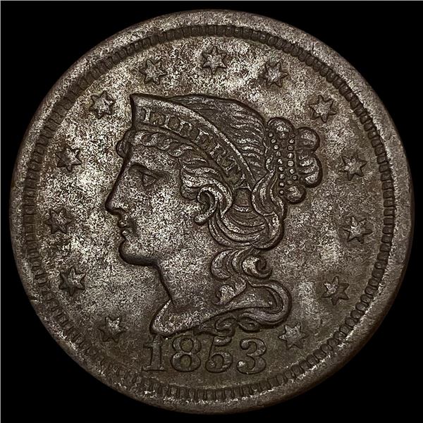 1853 Braided Hair Large Cent CLOSELY UNCIRCULATED