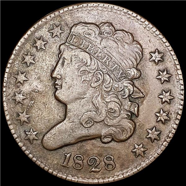 1828 13 Stars Classic Head Half Cent NEARLY UNCIRC