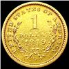 Image 2 : 1849-O Rare Gold Dollar CLOSELY UNCIRCULATED
