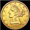 Image 1 : 1898 $5 Gold Half Eagle CLOSELY UNCIRCULATED