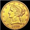 Image 1 : 1880 $5 Gold Half Eagle CLOSELY UNCIRCULATED