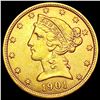 Image 1 : 1901 $5 Gold Half Eagle UNCIRCULATED