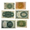 Image 2 : [6] M 1863 & 1874 Asstd. Fractional Currency