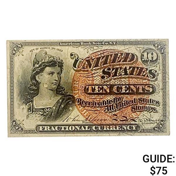 1863 10C Fractional Currency Note