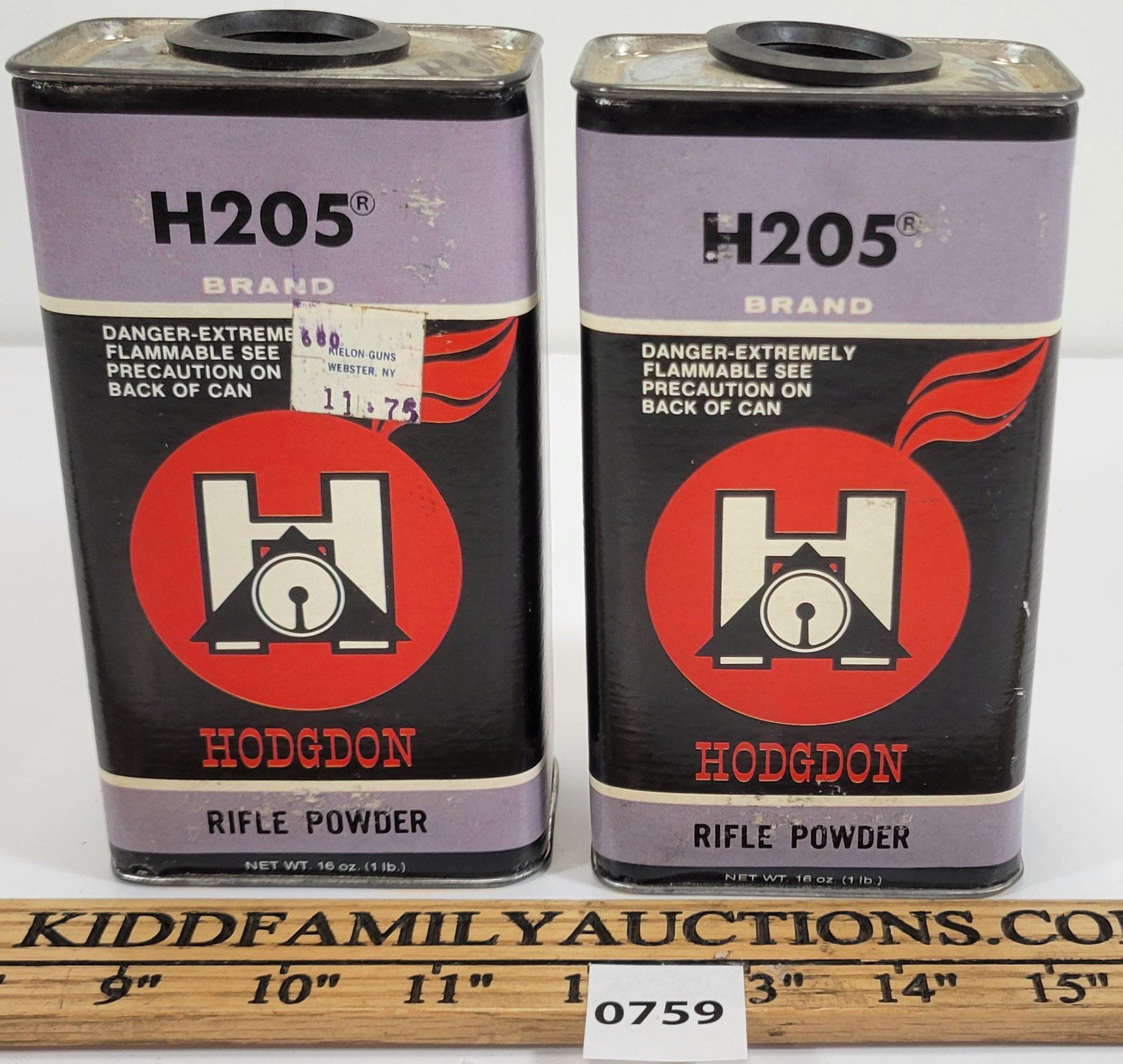 H205 POWDER: HODGDON RIFLE POWDER H205 - 2.3LBS - Kidd Family Auctions