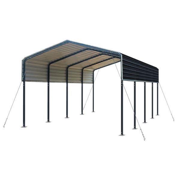 TMG-MSC1220 METAL GARAGE CARPORT SHED 12' X 20'