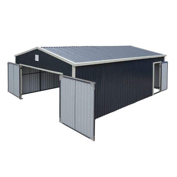 TMG-MS1624 METAL SHED GARAGE WITH DOOR 16' X 24'