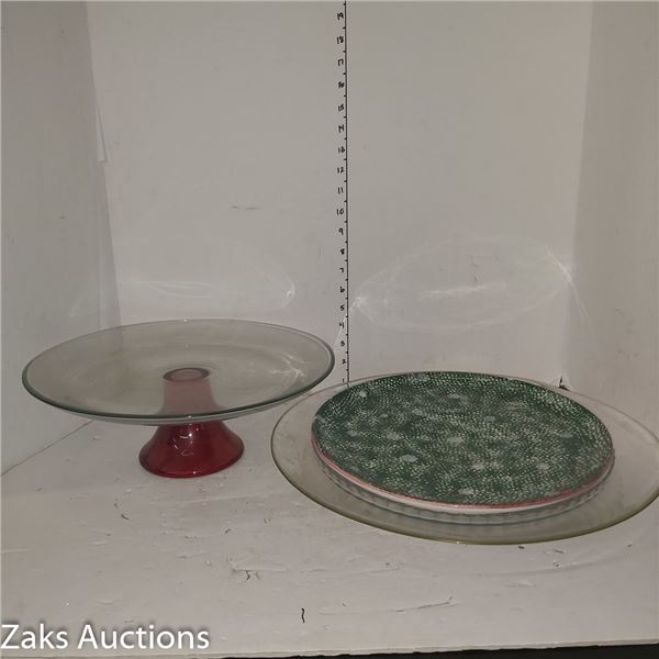 Estate | Heavy Glass Cake Plate +