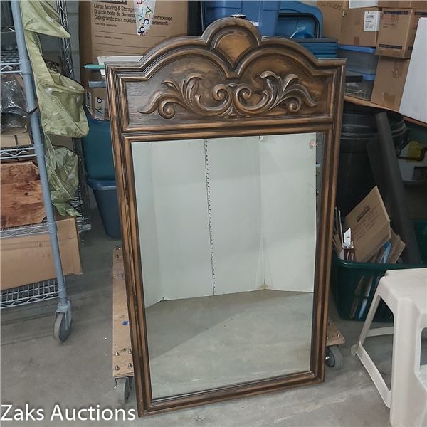 Estate | Vintage Brown Plastic Hanging or Dresser Mirror