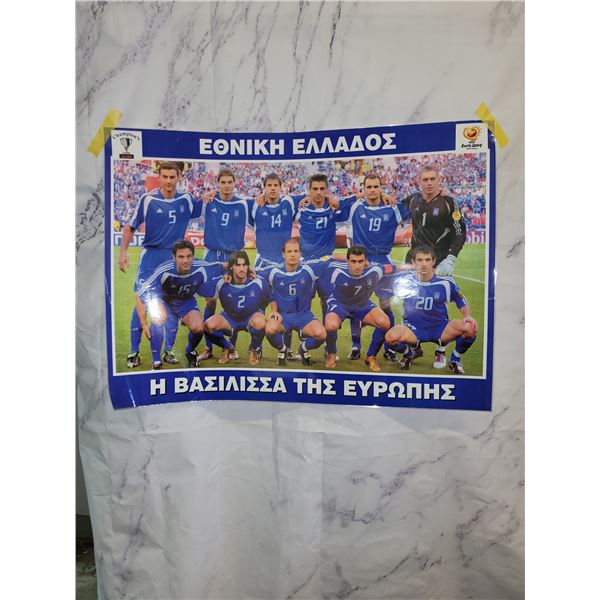 2004 Euro Champions Greece Football Team Poster