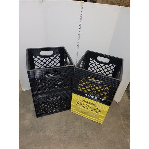 Lot of 4 Milk Crates