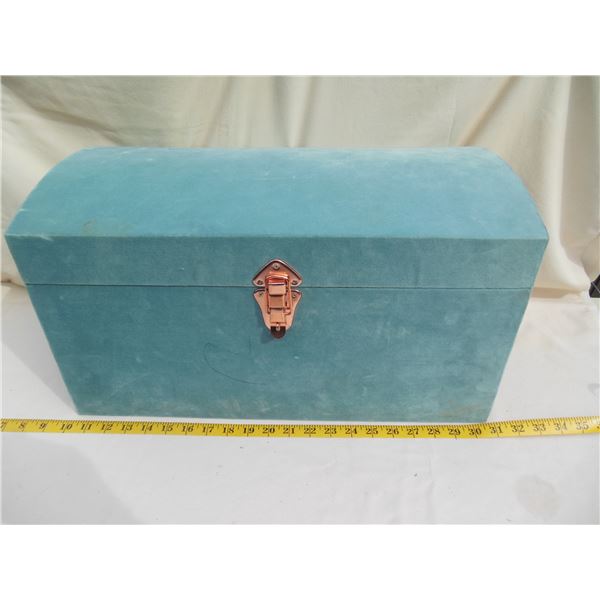 Velvet Storage Box with Copper Hardware