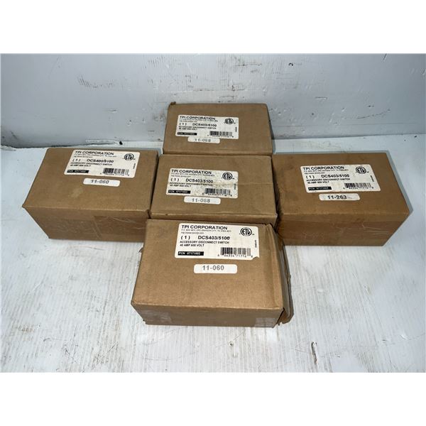 Lot of (5) TPI Corporation #DCS403/5100 Accessory Disconnect Switches