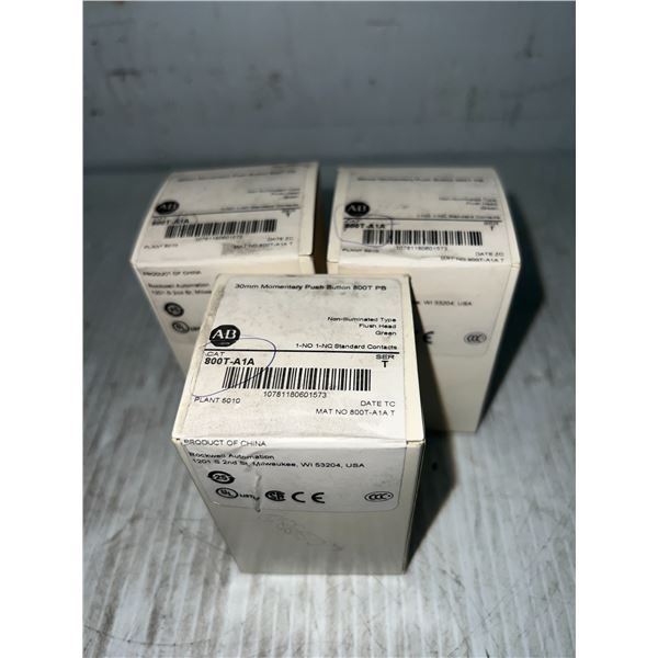 (3) Allen-Bradley #800T-A1A Push Buttons