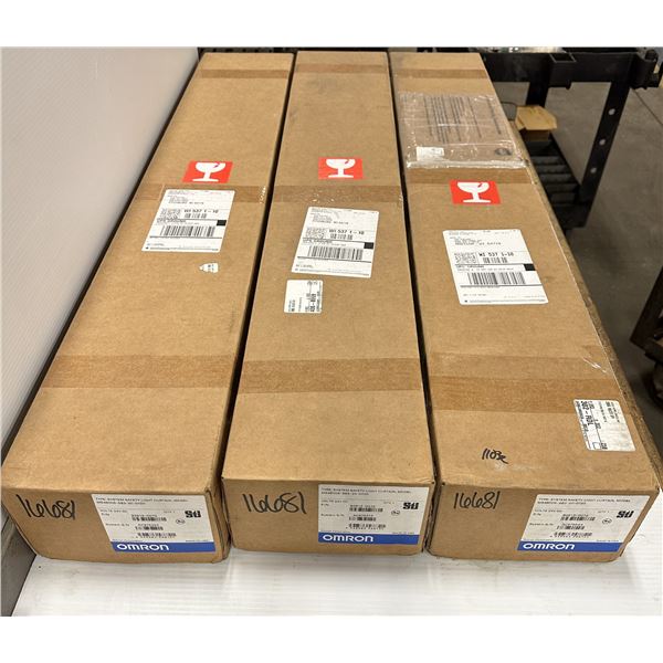 Lot of (3) Omron #82613-0072 Safety Light Curtains