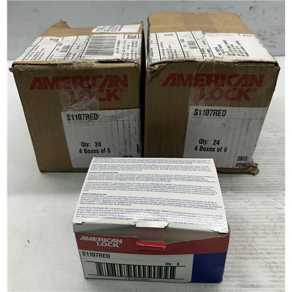 Lot of American Lock #S1107RED Locks w/Key