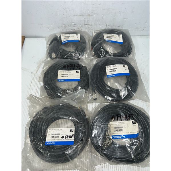 Lot of (6) Omron #MS4800-CBLTX-10M & MS4800-CBLRX-10M Safety Light Curtain Cables